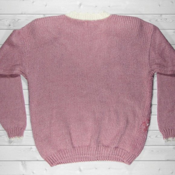 Vintage Pink Floral Sweater Maggie Lawrence Sport - Picture 2 of 3